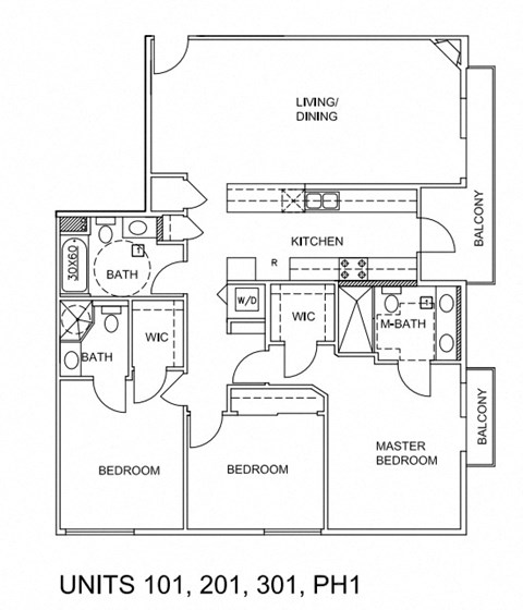 Units 101, 201, 301, PH1